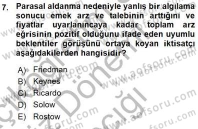 Maliye Politikası 1 Dersi 2015 - 2016 Yılı (Vize) Ara Sınav Soruları 7. Soru