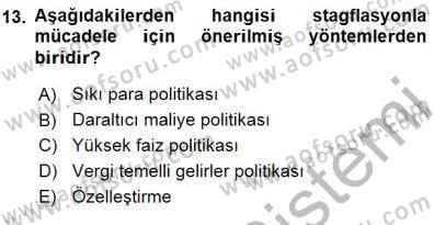 Maliye Politikası 1 Dersi 2015 - 2016 Yılı (Final) Dönem Sonu Sınav Soruları 13. Soru