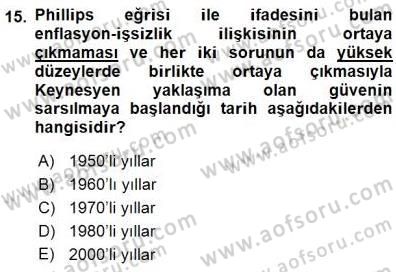 Maliye Politikası 1 Dersi 2015 - 2016 Yılı (Final) Dönem Sonu Sınav Soruları 15. Soru