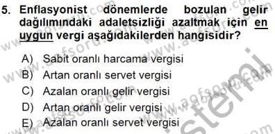 Maliye Politikası 1 Dersi 2015 - 2016 Yılı (Final) Dönem Sonu Sınav Soruları 5. Soru