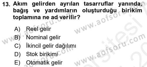 Maliye Politikası 1 Dersi 2015 - 2016 Yılı Tek Ders Sınav Soruları 13. Soru