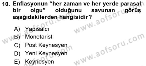 Maliye Politikası 1 Dersi 2016 - 2017 Yılı 3 Ders Sınav Soruları 10. Soru