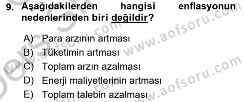Maliye Politikası 1 Dersi 2016 - 2017 Yılı 3 Ders Sınav Soruları 9. Soru