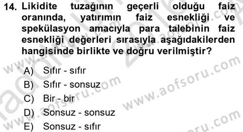 Maliye Politikası 1 Dersi 2016 - 2017 Yılı (Vize) Ara Sınav Soruları 14. Soru