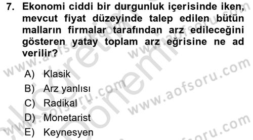 Maliye Politikası 1 Dersi 2016 - 2017 Yılı (Vize) Ara Sınav Soruları 7. Soru