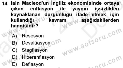 Maliye Politikası 1 Dersi 2016 - 2017 Yılı (Final) Dönem Sonu Sınav Soruları 14. Soru