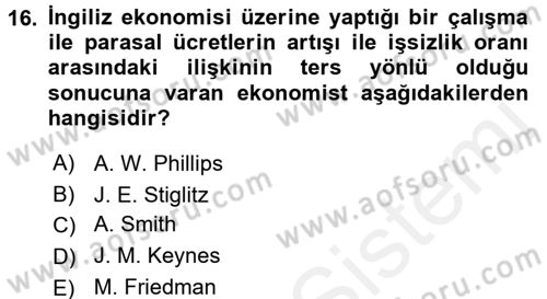 Maliye Politikası 1 Dersi 2016 - 2017 Yılı (Final) Dönem Sonu Sınav Soruları 16. Soru