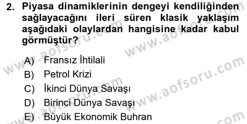 Maliye Politikası 1 Dersi 2017 - 2018 Yılı 3 Ders Sınav Soruları 2. Soru