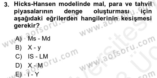 Maliye Politikası 1 Dersi 2017 - 2018 Yılı 3 Ders Sınav Soruları 3. Soru