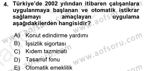 Maliye Politikası 1 Dersi 2017 - 2018 Yılı 3 Ders Sınav Soruları 4. Soru