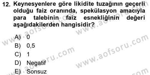 Maliye Politikası 1 Dersi 2017 - 2018 Yılı (Vize) Ara Sınav Soruları 12. Soru