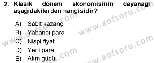 Maliye Politikası 1 Dersi 2017 - 2018 Yılı (Vize) Ara Sınav Soruları 2. Soru