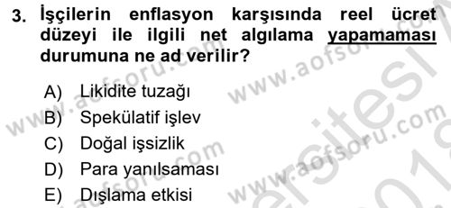 Maliye Politikası 1 Dersi 2017 - 2018 Yılı (Vize) Ara Sınav Soruları 3. Soru