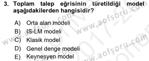 Maliye Politikası 1 Dersi 2017 - 2018 Yılı (Final) Dönem Sonu Sınav Soruları 3. Soru