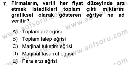 Maliye Politikası 1 Dersi 2018 - 2019 Yılı (Vize) Ara Sınav Soruları 7. Soru