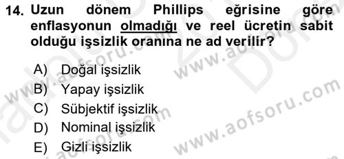 Maliye Politikası 1 Dersi 2018 - 2019 Yılı (Final) Dönem Sonu Sınav Soruları 14. Soru
