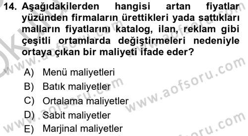 Maliye Politikası 1 Dersi 2018 - 2019 Yılı Yaz Okulu Sınav Soruları 14. Soru