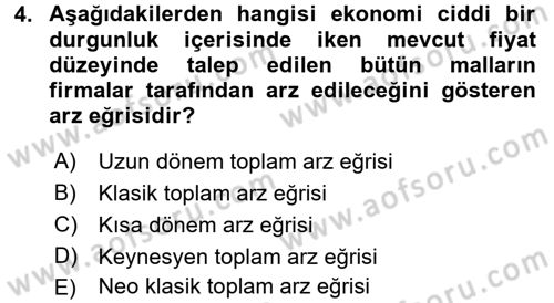 Maliye Politikası 1 Dersi 2018 - 2019 Yılı Yaz Okulu Sınav Soruları 4. Soru