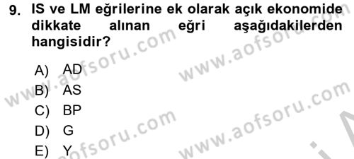 Maliye Politikası 1 Dersi 2018 - 2019 Yılı Yaz Okulu Sınav Soruları 9. Soru