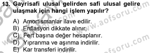 Maliye Politikası 2 Dersi 2012 - 2013 Yılı (Vize) Ara Sınav Soruları 13. Soru