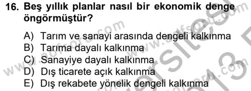 Maliye Politikası 2 Dersi 2012 - 2013 Yılı (Vize) Ara Sınav Soruları 16. Soru