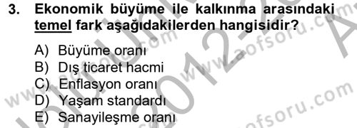 Maliye Politikası 2 Dersi 2012 - 2013 Yılı (Vize) Ara Sınav Soruları 3. Soru