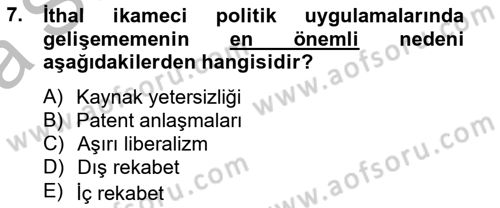 Maliye Politikası 2 Dersi 2012 - 2013 Yılı (Vize) Ara Sınav Soruları 7. Soru