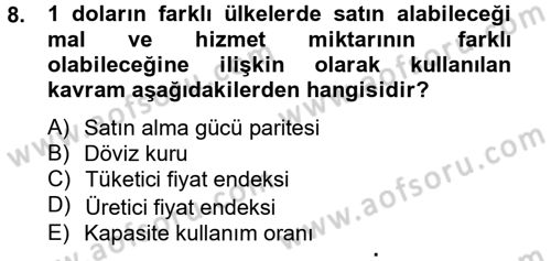 Maliye Politikası 2 Dersi 2012 - 2013 Yılı (Vize) Ara Sınav Soruları 8. Soru