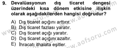 Maliye Politikası 2 Dersi 2012 - 2013 Yılı (Vize) Ara Sınav Soruları 9. Soru