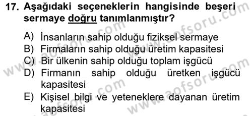 Maliye Politikası 2 Dersi 2012 - 2013 Yılı (Final) Dönem Sonu Sınav Soruları 17. Soru