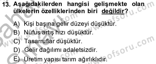 Maliye Politikası 2 Dersi 2013 - 2014 Yılı (Vize) Ara Sınav Soruları 13. Soru