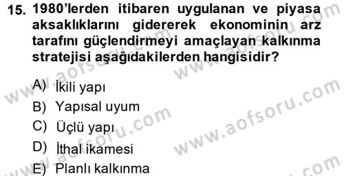 Maliye Politikası 2 Dersi 2013 - 2014 Yılı (Vize) Ara Sınav Soruları 15. Soru