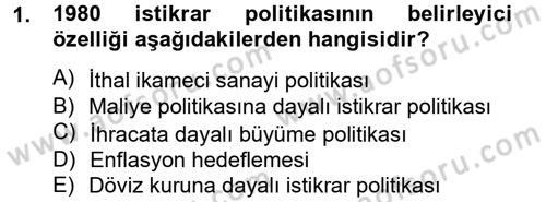 Maliye Politikası 2 Dersi 2013 - 2014 Yılı Tek Ders Sınav Soruları 1. Soru