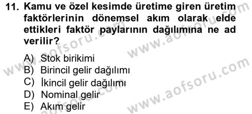 Maliye Politikası 2 Dersi 2013 - 2014 Yılı Tek Ders Sınav Soruları 11. Soru