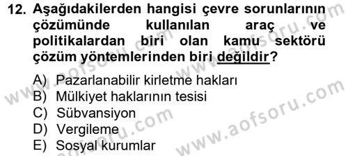 Maliye Politikası 2 Dersi 2013 - 2014 Yılı Tek Ders Sınav Soruları 12. Soru