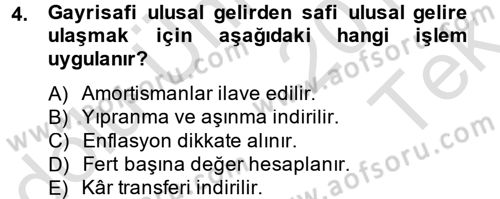 Maliye Politikası 2 Dersi 2013 - 2014 Yılı Tek Ders Sınav Soruları 4. Soru