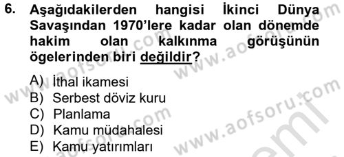 Maliye Politikası 2 Dersi 2013 - 2014 Yılı Tek Ders Sınav Soruları 6. Soru
