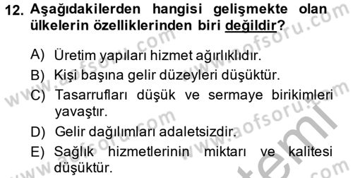 Maliye Politikası 2 Dersi 2014 - 2015 Yılı (Vize) Ara Sınav Soruları 12. Soru