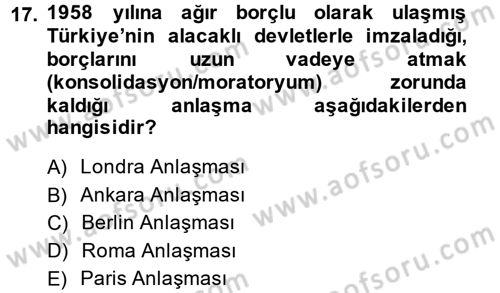 Maliye Politikası 2 Dersi 2014 - 2015 Yılı (Vize) Ara Sınav Soruları 17. Soru