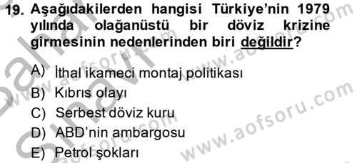 Maliye Politikası 2 Dersi 2014 - 2015 Yılı (Vize) Ara Sınav Soruları 19. Soru