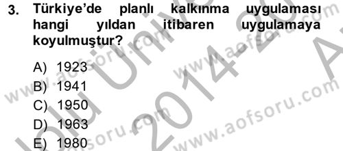 Maliye Politikası 2 Dersi 2014 - 2015 Yılı (Vize) Ara Sınav Soruları 3. Soru