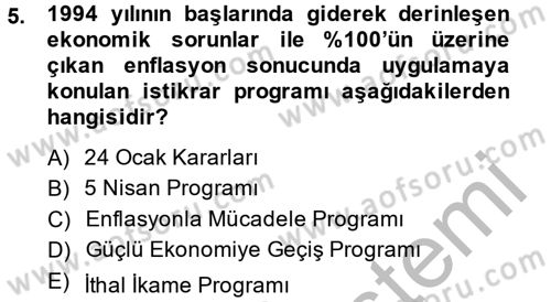 Maliye Politikası 2 Dersi 2014 - 2015 Yılı (Vize) Ara Sınav Soruları 5. Soru