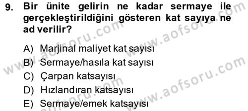 Maliye Politikası 2 Dersi 2014 - 2015 Yılı (Vize) Ara Sınav Soruları 9. Soru