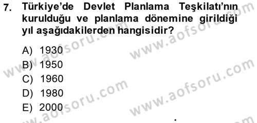 Maliye Politikası 2 Dersi 2014 - 2015 Yılı (Final) Dönem Sonu Sınav Soruları 7. Soru