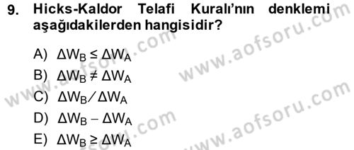 Maliye Politikası 2 Dersi 2014 - 2015 Yılı (Final) Dönem Sonu Sınav Soruları 9. Soru
