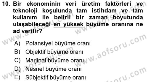 Maliye Politikası 2 Dersi 2015 - 2016 Yılı (Vize) Ara Sınav Soruları 10. Soru