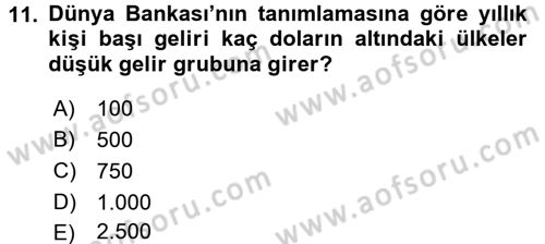 Maliye Politikası 2 Dersi 2015 - 2016 Yılı (Vize) Ara Sınav Soruları 11. Soru