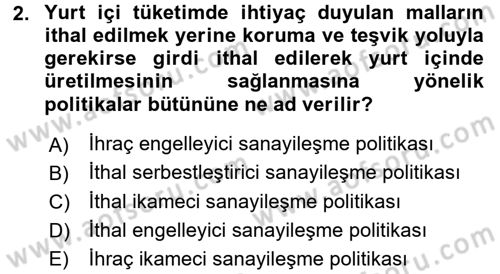 Maliye Politikası 2 Dersi 2015 - 2016 Yılı (Vize) Ara Sınav Soruları 2. Soru