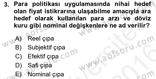 Maliye Politikası 2 Dersi 2015 - 2016 Yılı (Vize) Ara Sınav Soruları 3. Soru