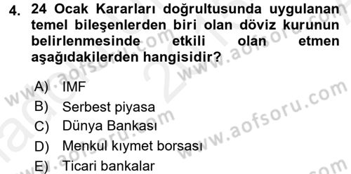 Maliye Politikası 2 Dersi 2015 - 2016 Yılı (Vize) Ara Sınav Soruları 4. Soru